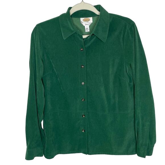 Talbots Tops - Vintage Talbots Stretch Green Button Up Shirt womens size small